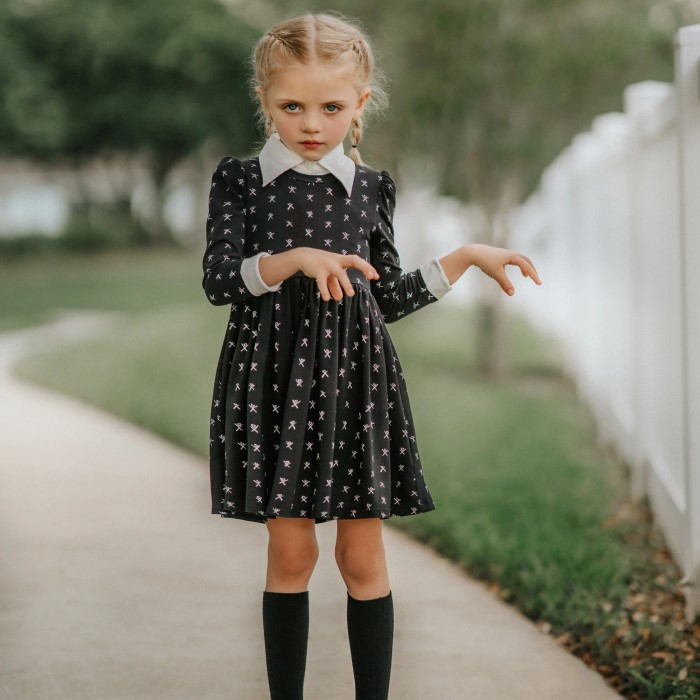 kid wednesday addams costume