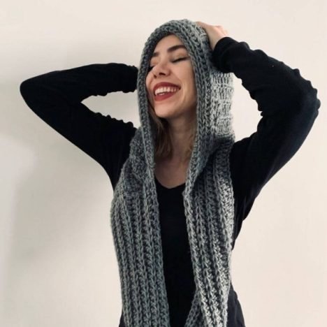 how to make a hooded scarf