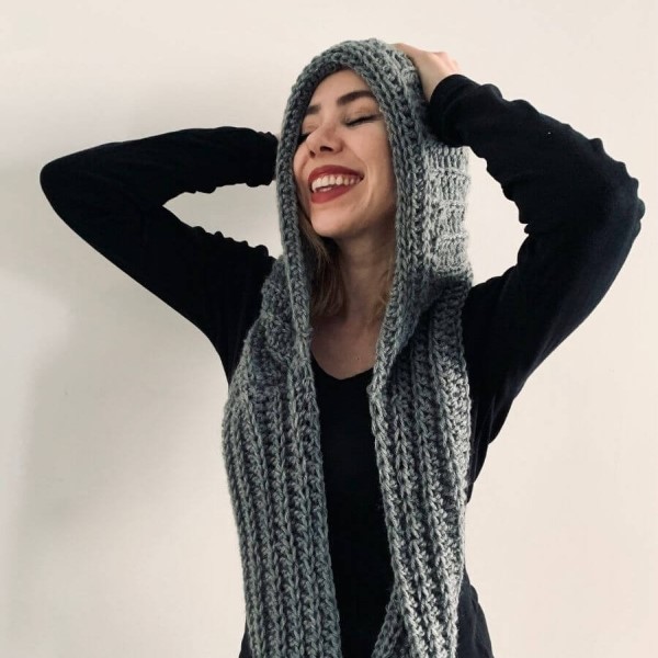 how to make a hooded scarf