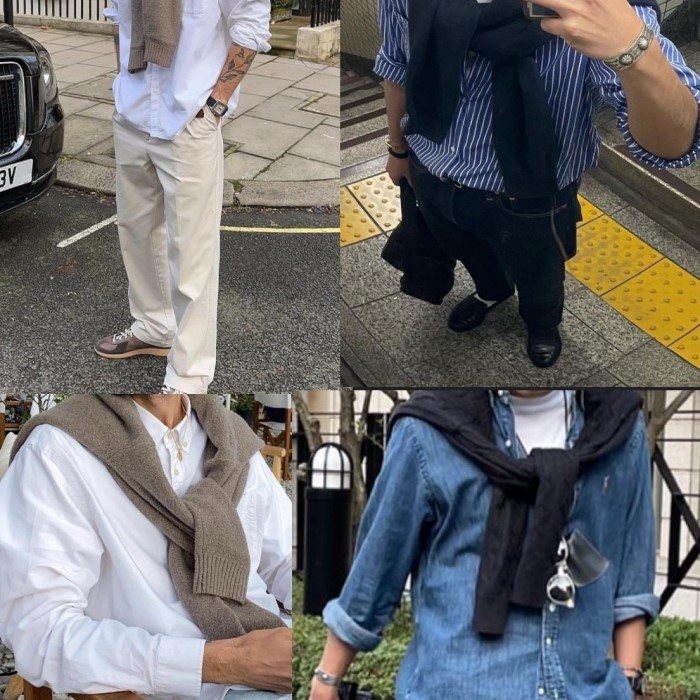 how to tie sweater over shoulders