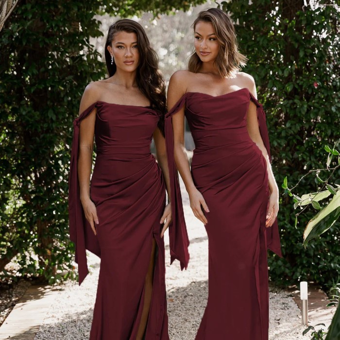 wine bridesmaid dresses