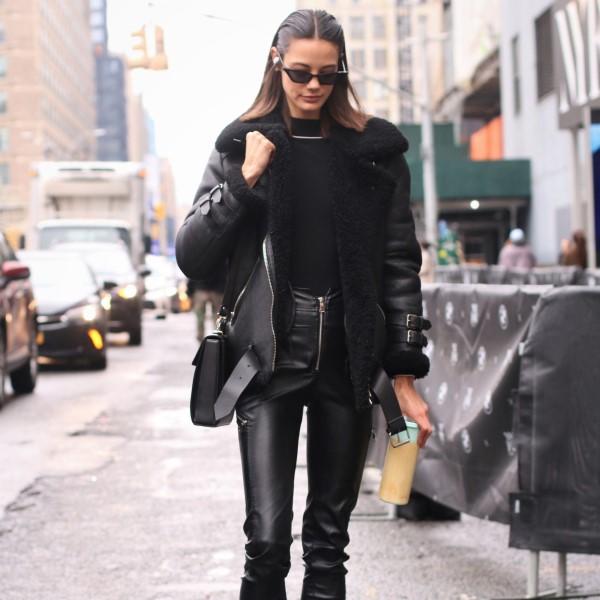 black leather leggings