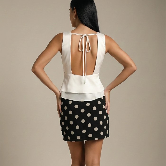 polka dot mini skirt