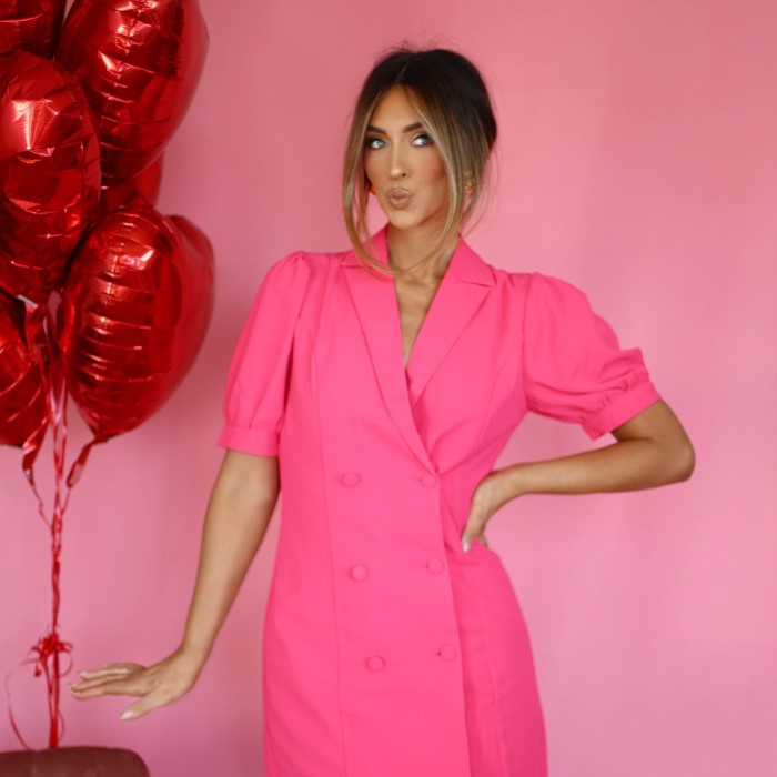 pink blazer dress