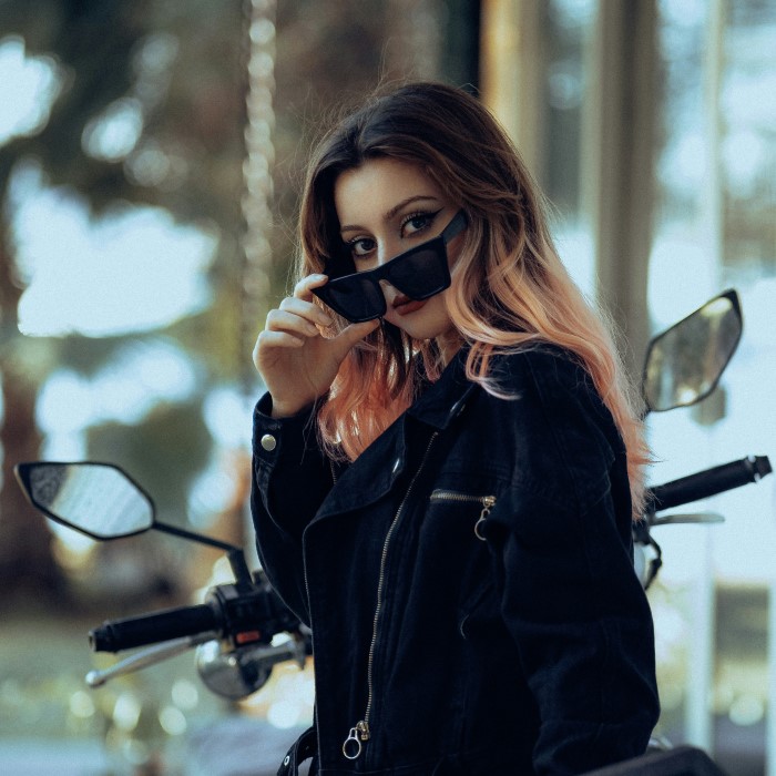 cute motorcycle outfit for ladies