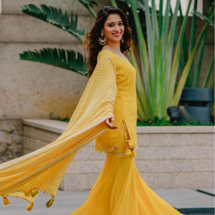 yellow indian outfit