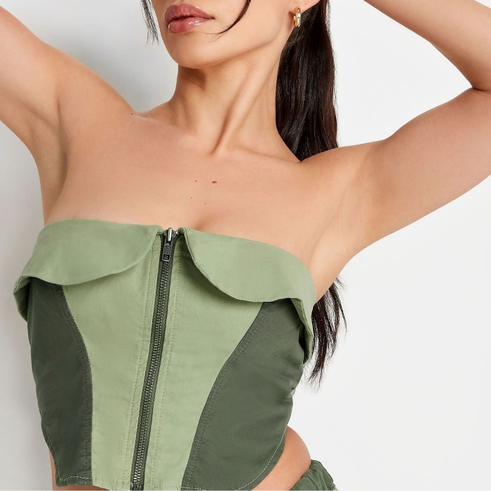 green corset top