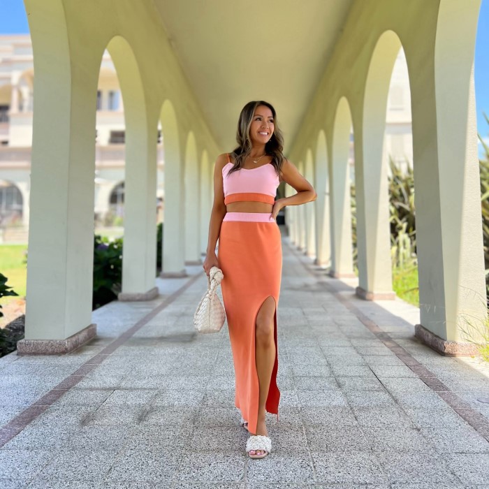 pink two piece set